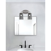Toltec Capri 2-Light Bath Bar | Brushed Nickel and Smoke Bubble Glass | Bathroom & Powder Room Vanity Light | 7.5 x 10.25 in | Model 5912-BN-262