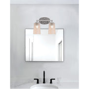 Toltec Capri 2-Light Bath Bar | Brushed Nickel and Amber Gradient Glass | Bathroom & Powder Room Vanity Light | 7.5 x 10.25 in | Model 5912-BN-263