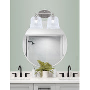 Toltec Capri 2-Light Bath Bar | Brushed Nickel and Clear Lava Glass | Bathroom Vanity & Powder Room | 8.75 x 10 in | Model 5912-BN-4230