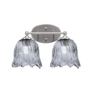Toltec Capri 2-Light Bath Bar | Brushed Nickel and Smoke Lava Glass | Bathroom Vanity & Powder Room | 8.75 x 10 in | Model 5912-BN-4232