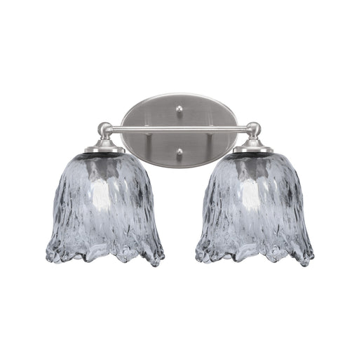 Toltec Capri 2-Light Bath Bar | Brushed Nickel and Smoke Lava Glass | Bathroom Vanity & Powder Room | 8.75 x 10 in | Model 5912-BN-4232