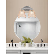 Toltec Capri 2-Light Bath Bar | Brushed Nickel and Amber Lava Glass | Bathroom Vanity & Powder Room | 8.75 x 10 in | Model 5912-BN-4233