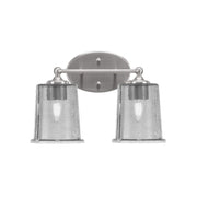Toltec Capri 2-Light Bath Bar | Brushed Nickel and Smoke Bubble Glass | Bathroom Vanity & Powder Room | 8.25 x 9.25 in | Model 5912-BN-5032