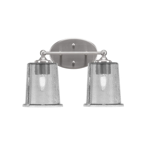 Toltec Capri 2-Light Bath Bar | Brushed Nickel and Smoke Bubble Glass | Bathroom Vanity & Powder Room | 8.25 x 9.25 in | Model 5912-BN-5032