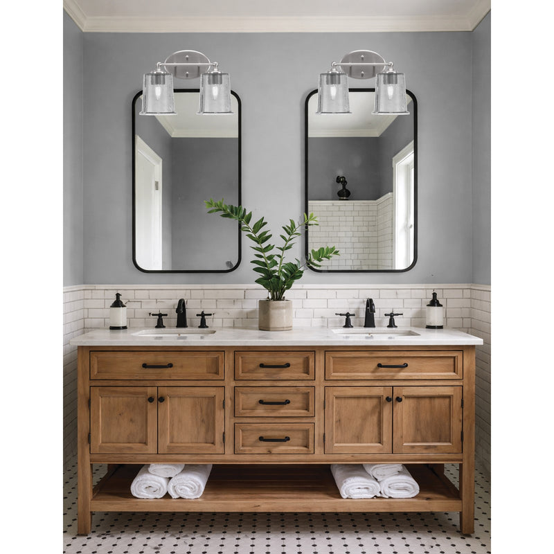 Toltec Capri 2-Light Bath Bar | Brushed Nickel and Smoke Bubble Glass | Bathroom Vanity & Powder Room | 8.25 x 9.25 in | Model 5912-BN-5032
