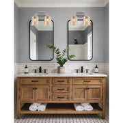 Toltec Capri 2-Light Bath Bar | Brushed Nickel and Amber Bubble Glass | Bathroom Vanity & Powder Room | 8.25 x 9.25 in | Model 5912-BN-5033