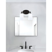 Toltec Capri 2-Light Bath Bar | Matte Black and White Opal Glass | Bathroom Vanity & Powder Room | 7.5 x 10.25 in | Model 5912-MB-261