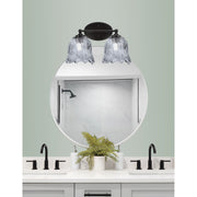 Toltec Capri 2-Light Bath Bar | Modern Matte Black Steel and Smoke Lava Glass | Bathroom Vanity & Powder Room | 8.75 x 10 in | Model 5912-MB-4232