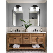 Toltec Capri 2-Light Bath Bar | Modern Matte Black Steel and White Opal Glass | Bathroom Vanity & Powder Room | 8.25 x 9.25 in | Model 5912-MB-5031
