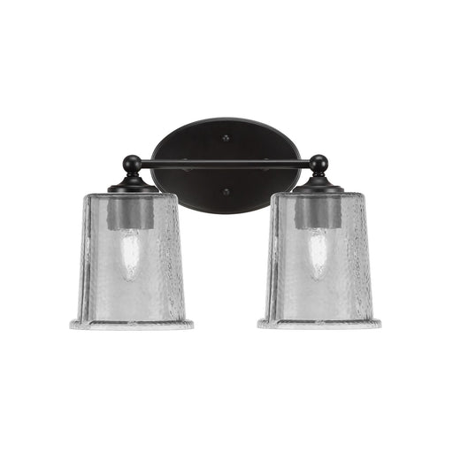Toltec Capri 2-Light Bath Bar | Modern Matte Black Steel and Smoke Bubble Glass | Bathroom Vanity & Powder Room | 8.25 x 9.25 in | Model 5912-MB-5032