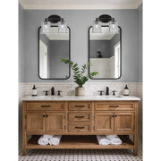 Toltec Capri 2-Light Bath Bar | Modern Matte Black Steel and Smoke Bubble Glass | Bathroom Vanity & Powder Room | 8.25 x 9.25 in | Model 5912-MB-5032