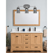 Toltec Capri 3-Light Bath Bar | Modern Brushed Nickel and Smoke Bubble Glass | Bathroom Vanity & Powder Room | 7.5 x 10.25 in | Model 5913-BN-262