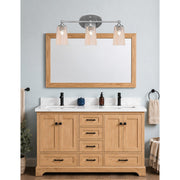 Toltec Capri 3-Light Bath Bar | Modern Brushed Nickel and Amber Gradient Glass | Bathroom Vanity & Powder Room | 7.5 x 10.25 in | Model 5913-BN-263