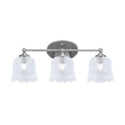 Toltec Capri 3-Light Bath Bar | Brushed Nickel and Clear Lava Glass | Bathroom & Powder Room Vanity Light | 8.75 x 10 in | Model 5913-BN-4230