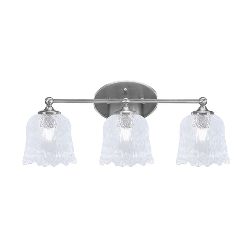 Toltec Capri 3-Light Bath Bar | Brushed Nickel and Clear Lava Glass | Bathroom & Powder Room Vanity Light | 8.75 x 10 in | Model 5913-BN-4230