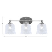 Toltec Capri 3-Light Bath Bar | Brushed Nickel and Clear Lava Glass | Bathroom & Powder Room Vanity Light | 8.75 x 10 in | Model 5913-BN-4230