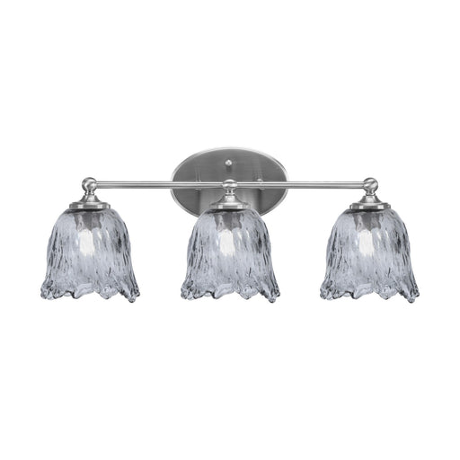 Toltec Capri 3-Light Bath Bar | Modern Brushed Nickel and Smoke Lava Glass | Bathroom Vanity & Powder Room | 8.75 x 10 in | Model 5913-BN-4232