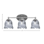Toltec Capri 3-Light Bath Bar | Modern Brushed Nickel and Smoke Lava Glass | Bathroom Vanity & Powder Room | 8.75 x 10 in | Model 5913-BN-4232