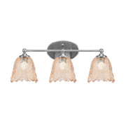 Toltec Capri 3-Light Bath Bar | Modern Brushed Nickel and Amber Lava Glass | Bathroom Vanity & Powder Room | 8.75 x 10 in | Model 5913-BN-4233