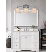 Toltec Capri 3-Light Bath Bar | Modern Brushed Nickel and Amber Lava Glass | Bathroom Vanity & Powder Room | 8.75 x 10 in | Model 5913-BN-4233