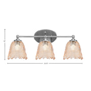 Toltec Capri 3-Light Bath Bar | Modern Brushed Nickel and Amber Lava Glass | Bathroom Vanity & Powder Room | 8.75 x 10 in | Model 5913-BN-4233