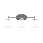 Toltec Capri 3-Light Bath Bar | Brushed Nickel and White Opal Glass | Bathroom & Powder Room Vanity Light | 8.25 x 9.25 in | Model 5913-BN-5031