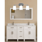 Toltec Capri 3-Light Bath Bar | Brushed Nickel and White Opal Glass | Bathroom & Powder Room Vanity Light | 8.25 x 9.25 in | Model 5913-BN-5031