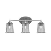 Toltec Capri 3-Light Bath Bar | Brushed Nickel and Smoke Bubble Glass | Bathroom & Powder Room Vanity Light | 8.25 x 9.25 in | Model 5913-BN-5032