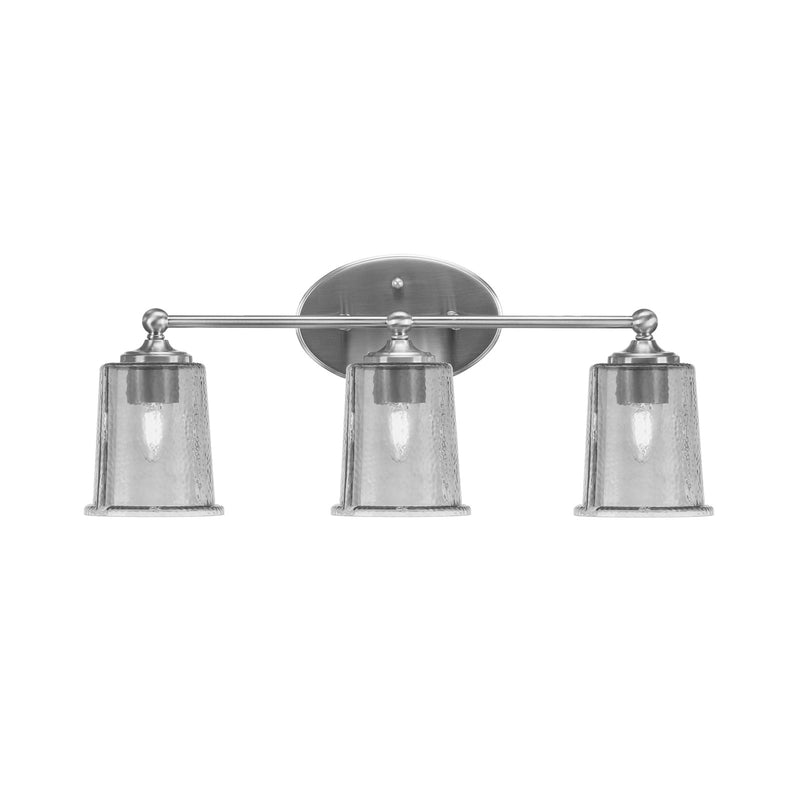 Toltec Capri 3-Light Bath Bar | Brushed Nickel and Smoke Bubble Glass | Bathroom & Powder Room Vanity Light | 8.25 x 9.25 in | Model 5913-BN-5032