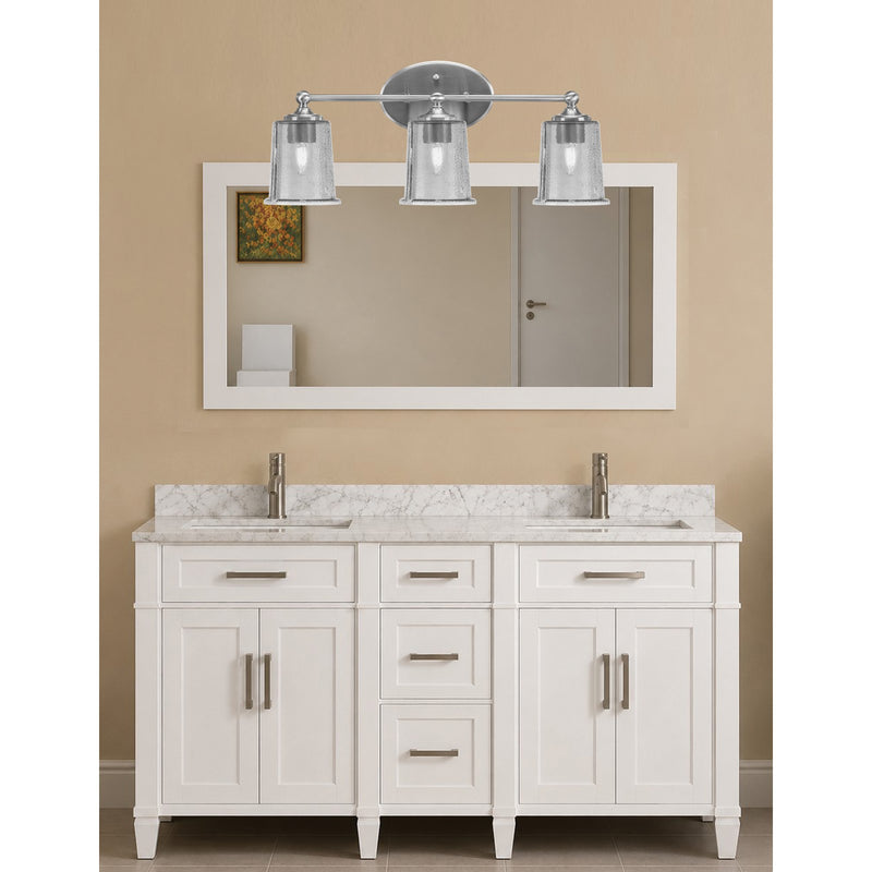 Toltec Capri 3-Light Bath Bar | Brushed Nickel and Smoke Bubble Glass | Bathroom & Powder Room Vanity Light | 8.25 x 9.25 in | Model 5913-BN-5032