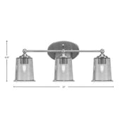 Toltec Capri 3-Light Bath Bar | Brushed Nickel and Smoke Bubble Glass | Bathroom & Powder Room Vanity Light | 8.25 x 9.25 in | Model 5913-BN-5032