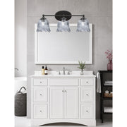 Toltec Capri 3-Light Bath Bar | Modern Matte Black Steel and Smoke Lava Glass | Bathroom Vanity Light | 8.75 x 10 in | Model 5913-MB-4232