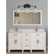 Toltec Capri 3-Light Bath Bar | Modern Matte Black Steel and Smoke Bubble Glass | Bathroom Vanity & Powder Room | 8.25 x 9.25 in | Model 5913-MB-5032