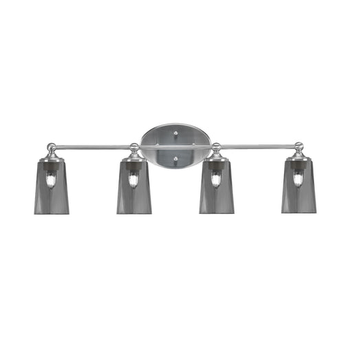 Toltec Capri 4-Light Bath Bar | Brushed Nickel and Smoke Bubble Glass | Bathroom Vanity & Powder Room | 7.5 x 10.25 in | Model 5914-BN-262