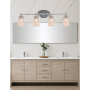 Toltec Capri 4-Light Bath Bar | Brushed Nickel and Amber Gradient Glass | Bathroom Vanity & Powder Room | 7.5 x 10.25 in | Model 5914-BN-263