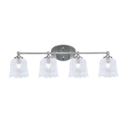 Toltec Capri 4-Light Bath Bar | Contemporary Brushed Nickel and Clear Lava Glass | Bathroom & Powder Room Vanity Light | 8.75 x 10 in | Model 5914-BN-4230