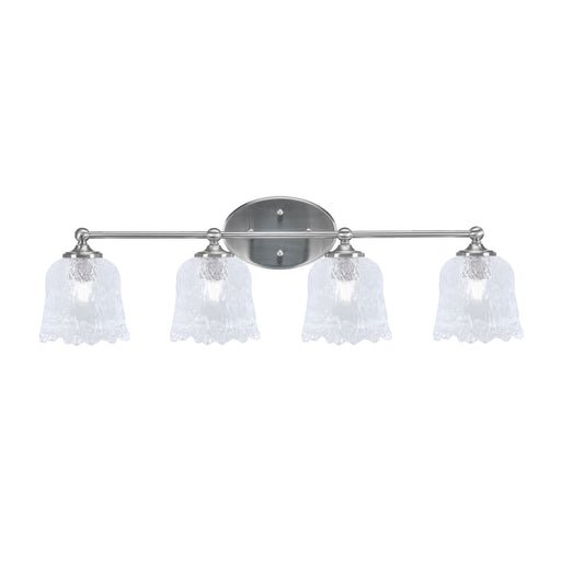 Toltec Capri 4-Light Bath Bar | Contemporary Brushed Nickel and Clear Lava Glass | Bathroom & Powder Room Vanity Light | 8.75 x 10 in | Model 5914-BN-4230