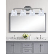 Toltec Capri 4-Light Bath Bar | Contemporary Brushed Nickel and Clear Lava Glass | Bathroom & Powder Room Vanity Light | 8.75 x 10 in | Model 5914-BN-4230