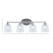 Toltec Capri 4-Light Bath Bar | Contemporary Brushed Nickel and Clear Lava Glass | Bathroom & Powder Room Vanity Light | 8.75 x 10 in | Model 5914-BN-4230