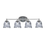 Toltec Capri 4-Light Bath Bar | Brushed Nickel and Smoke Lava Glass | Bathroom & Powder Room Vanity | 8.75 x 10 in | Model 5914-BN-4232