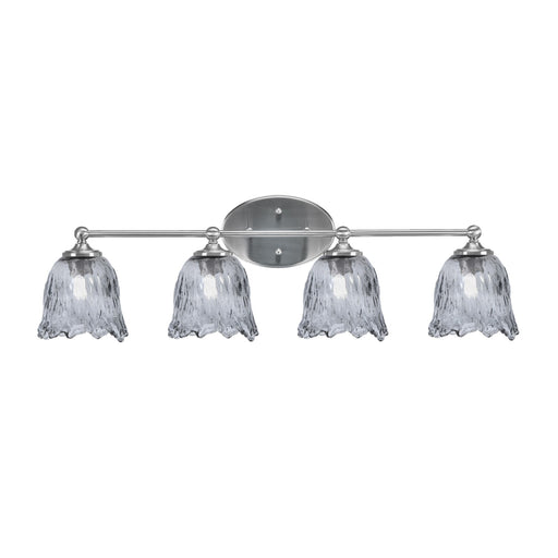 Toltec Capri 4-Light Bath Bar | Brushed Nickel and Smoke Lava Glass | Bathroom & Powder Room Vanity | 8.75 x 10 in | Model 5914-BN-4232