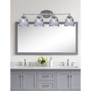 Toltec Capri 4-Light Bath Bar | Brushed Nickel and Smoke Lava Glass | Bathroom & Powder Room Vanity | 8.75 x 10 in | Model 5914-BN-4232