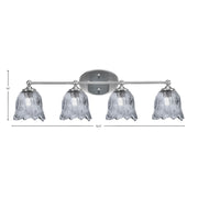Toltec Capri 4-Light Bath Bar | Brushed Nickel and Smoke Lava Glass | Bathroom & Powder Room Vanity | 8.75 x 10 in | Model 5914-BN-4232