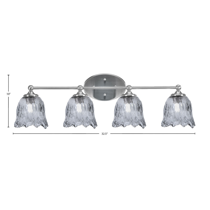 Toltec Capri 4-Light Bath Bar | Brushed Nickel and Smoke Lava Glass | Bathroom & Powder Room Vanity | 8.75 x 10 in | Model 5914-BN-4232