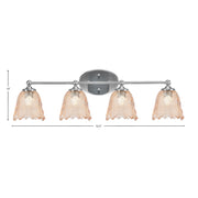Toltec Capri 4-Light Bath Bar | Brushed Nickel and Amber Lava Glass | Bathroom & Powder Room Vanity | 8.75 x 10 in | Model 5914-BN-4233