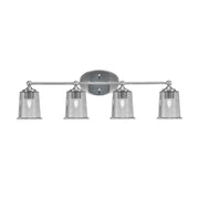 Toltec Capri 4-Light Bath Bar | Contemporary Brushed Nickel and Smoke Bubble Glass | Bathroom & Powder Room Vanity Light | 8.25 x 9.25 in | Model 5914-BN-5032
