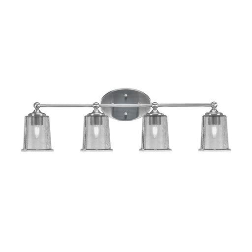 Toltec Capri 4-Light Bath Bar | Contemporary Brushed Nickel and Smoke Bubble Glass | Bathroom & Powder Room Vanity Light | 8.25 x 9.25 in | Model 5914-BN-5032