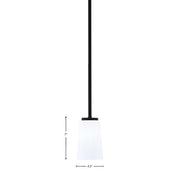 Toltec Sandia 4.5in 1-Light Mini Pendant | Modern Matte Black and White Opal Glass | Kitchen Island & Dining Room | 4.5 x 7 in | Model 6201-MB-261