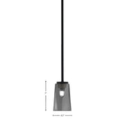 Toltec Sandia 4.5in 1-Light Mini Pendant | Modern Matte Black and Smoke Bubble Glass | Kitchen Island & Dining Room | 4.5 x 7 in | Model 6201-MB-262