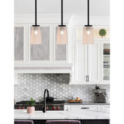 Toltec Sandia 4.5in 1-Light Mini Pendant | Modern Matte Black and Amber Gradient Glass | Kitchen Island & Dining Room | 4.5 x 7 in | Model 6201-MB-263